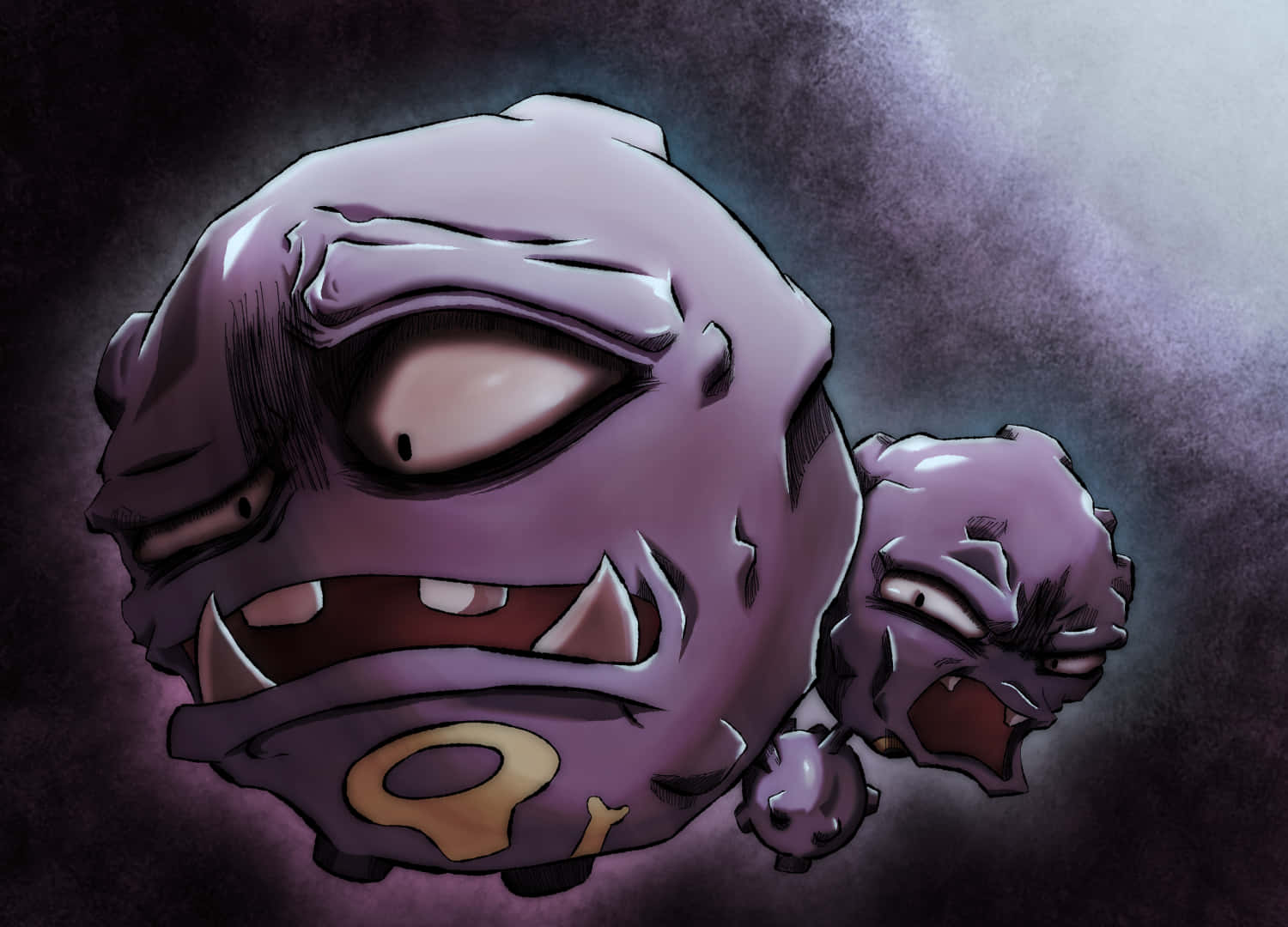 Weezing With Menacing Faces Background