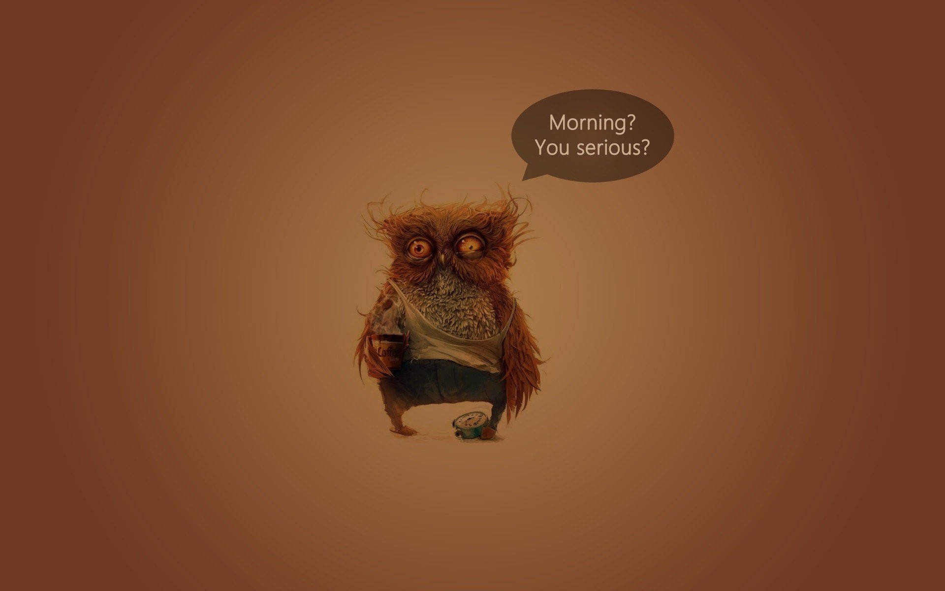 Weird Coffee Owl Background