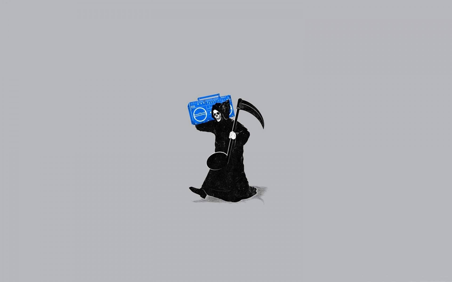 Weird Music Lover Grim Reaper Background