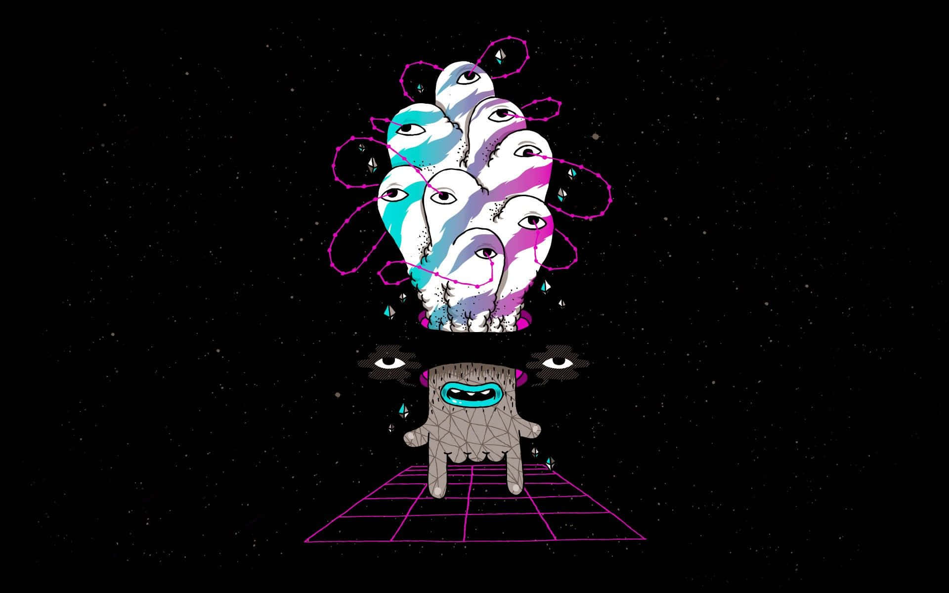 Weird Pfp Of Doodles On Outer Space Background