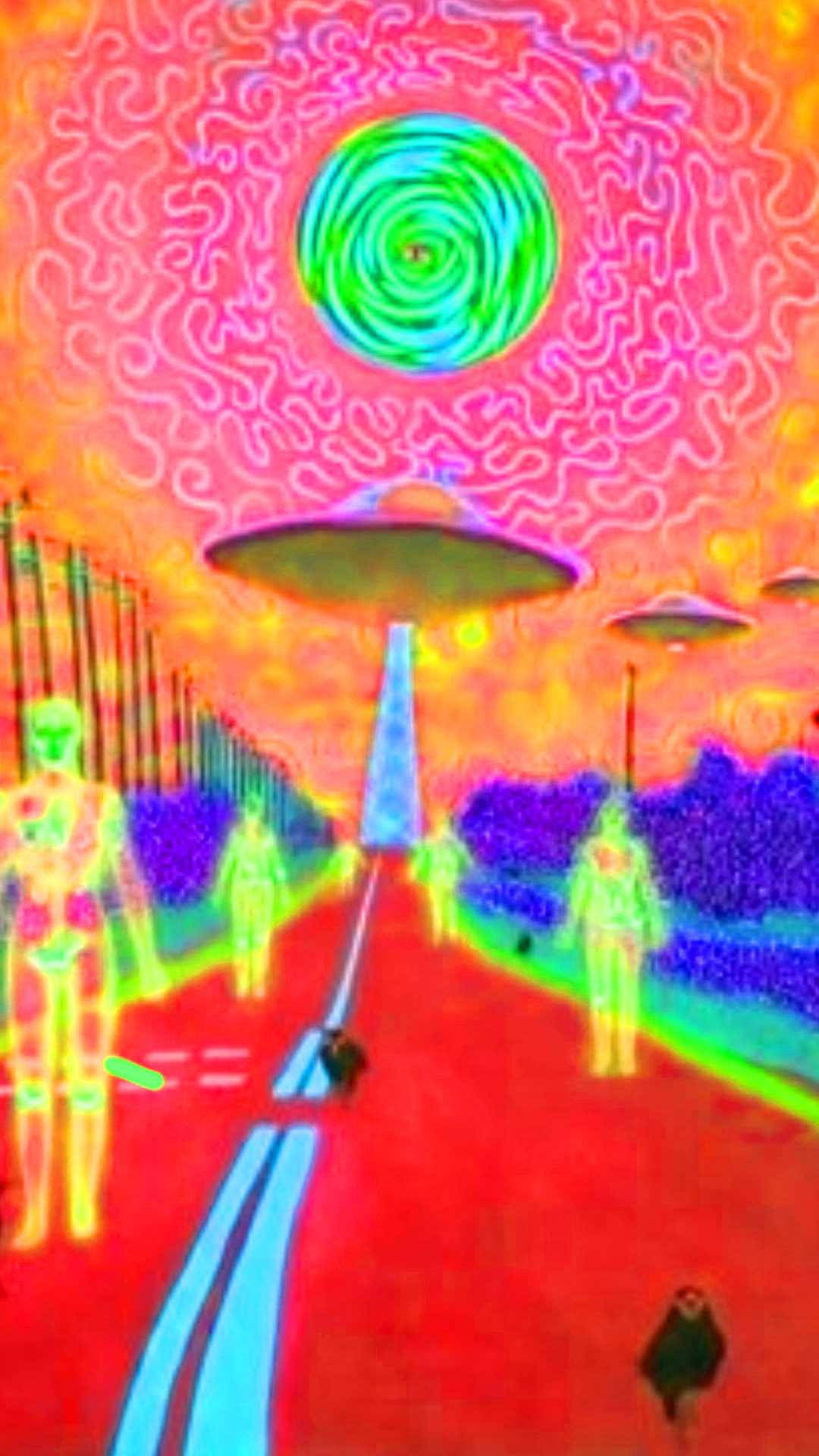 Weirdcore Alien Invasion Background