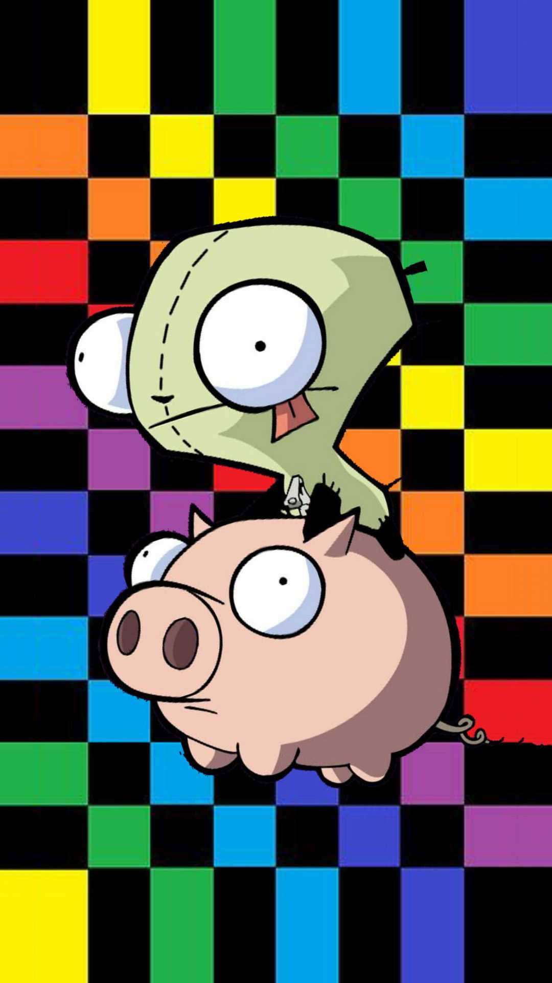 Weirdcore Invader Zim And Pig Background
