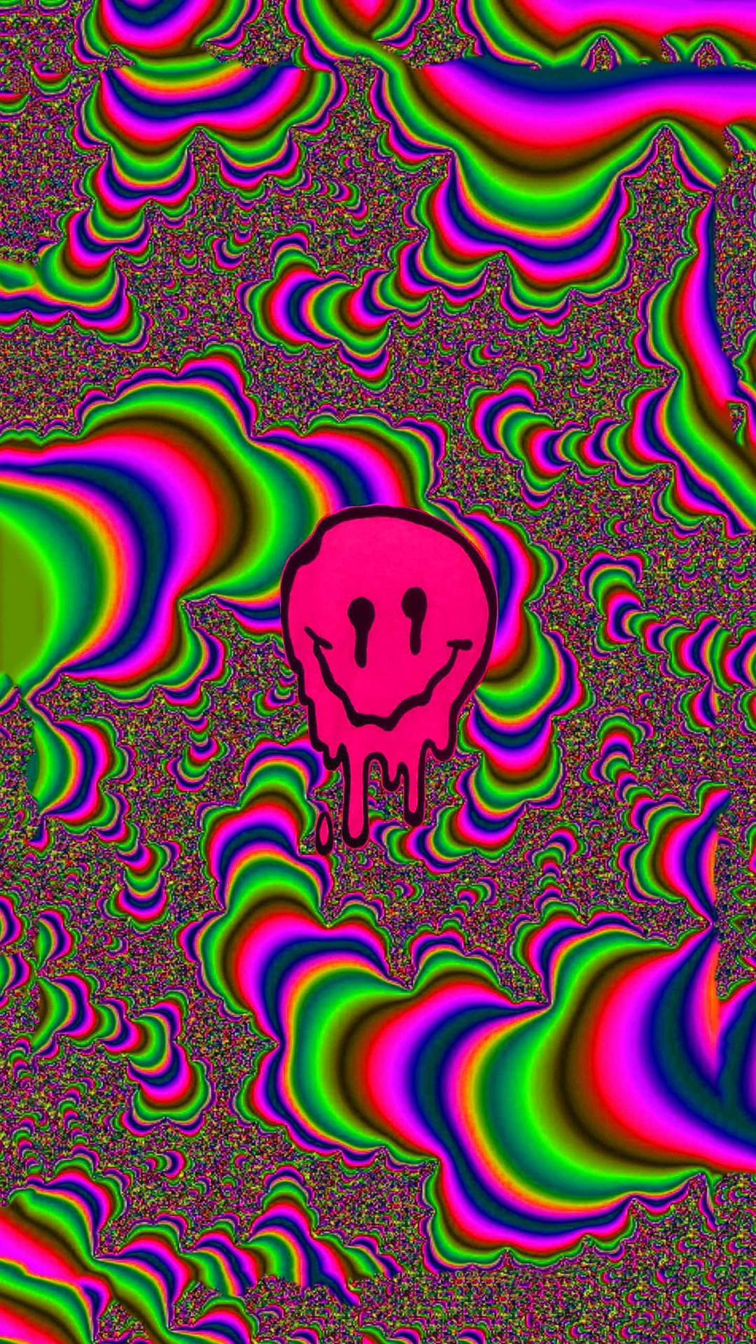 Weirdcore Smiley On Optical Art