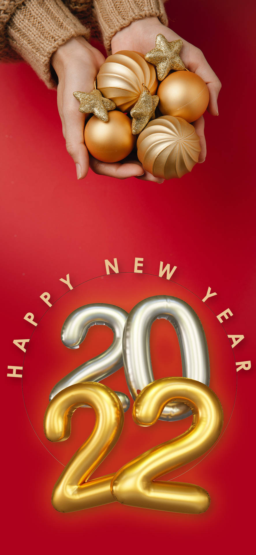 Welcome 2022: Colorful New Year Fireworks Background