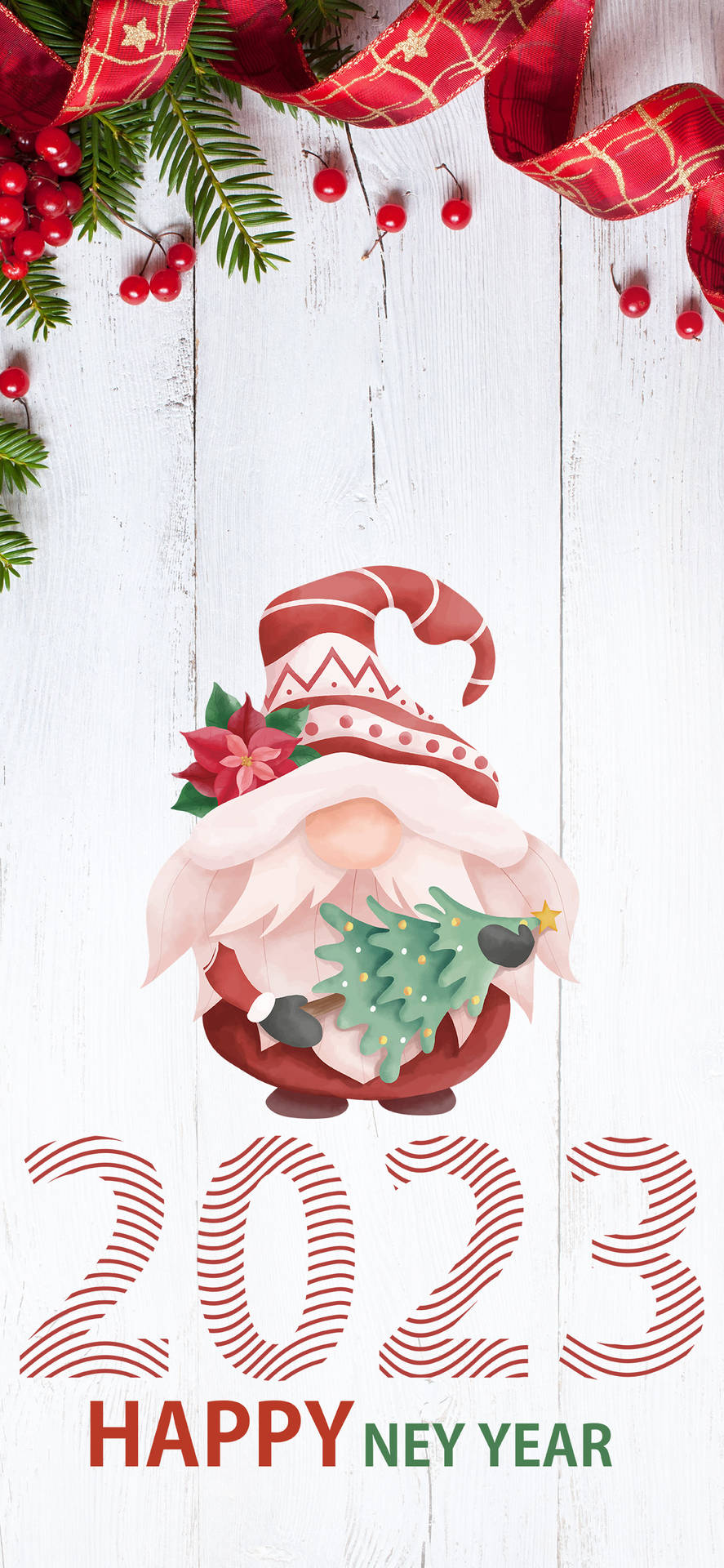 Welcome 2023 - New Beginnings With Santa's Blessings Background