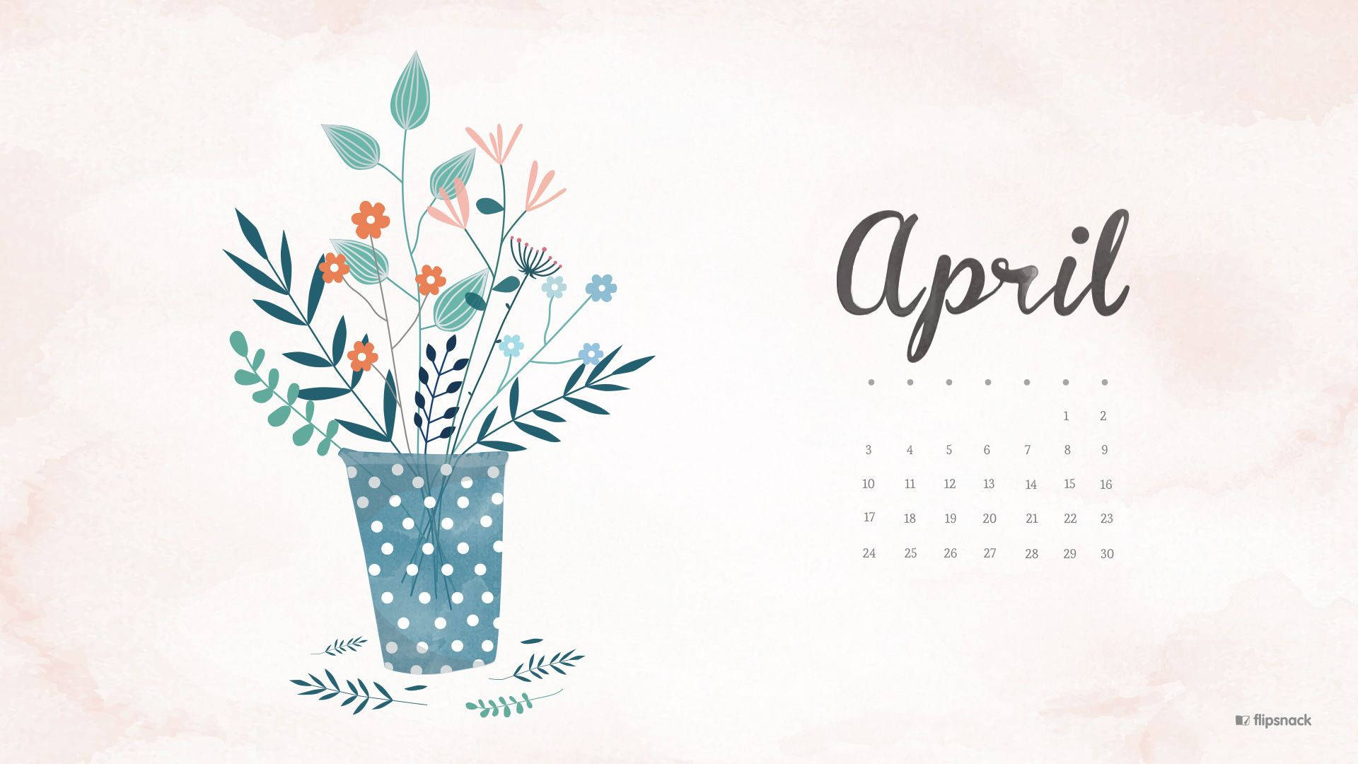 Welcome April, New Beginnings Await Background