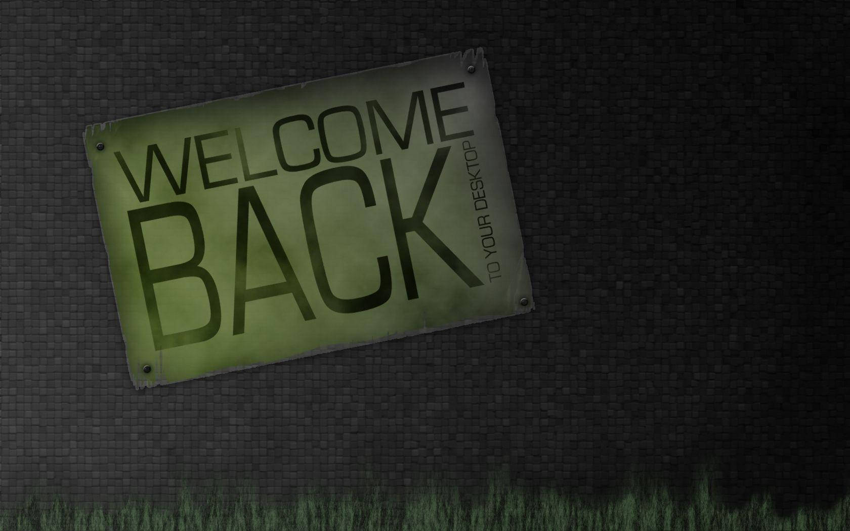 Welcome Back Signage Gray Aesthetic Background