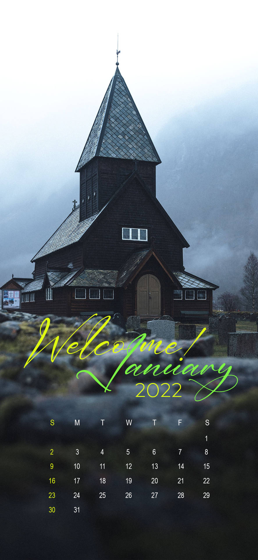 Welcome January Church Background