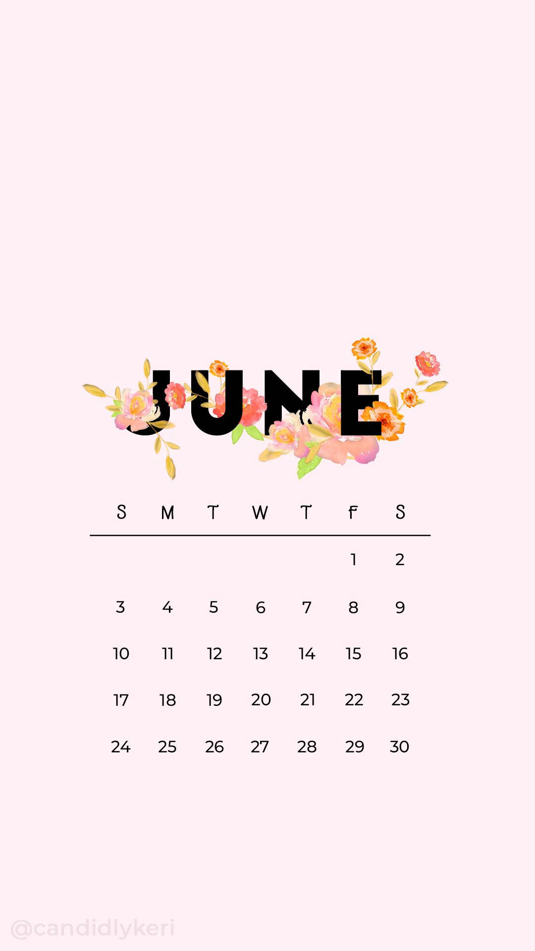 Welcome June With A Beautiful Pink Flowery Calendar! Background