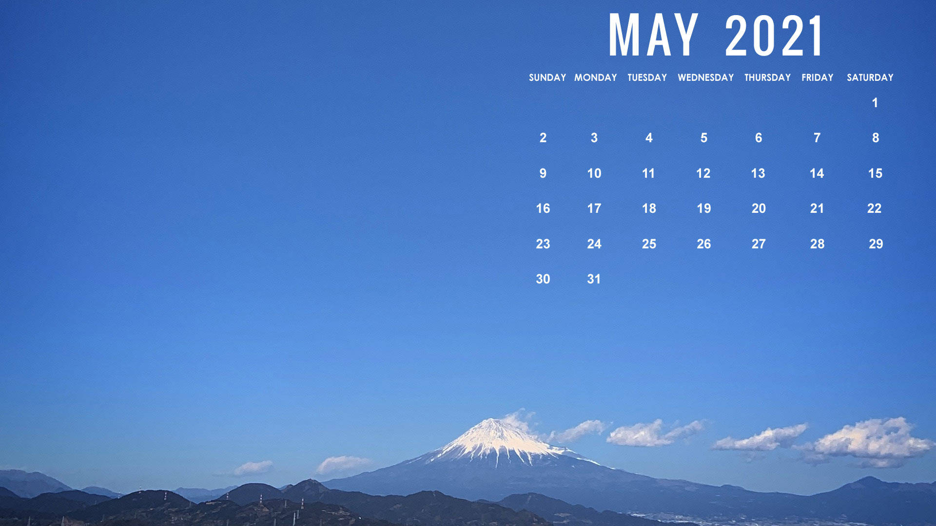 “welcome May, With Mt.fuji At Its Peak!” Background