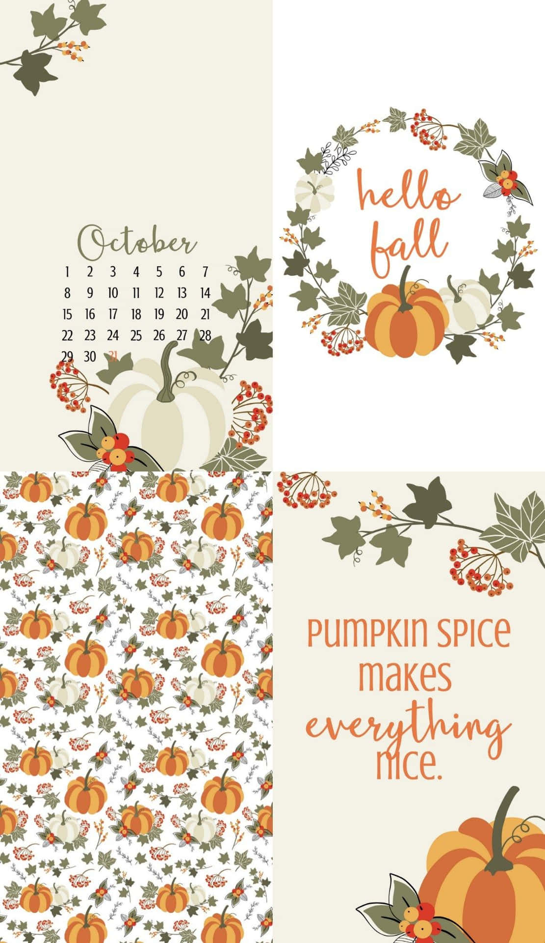 Welcome October With A Trailing Of Pumpkins Background