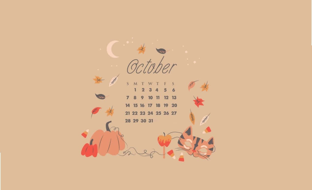 “welcome October With This Adorable Desktop Wallpaper” Background