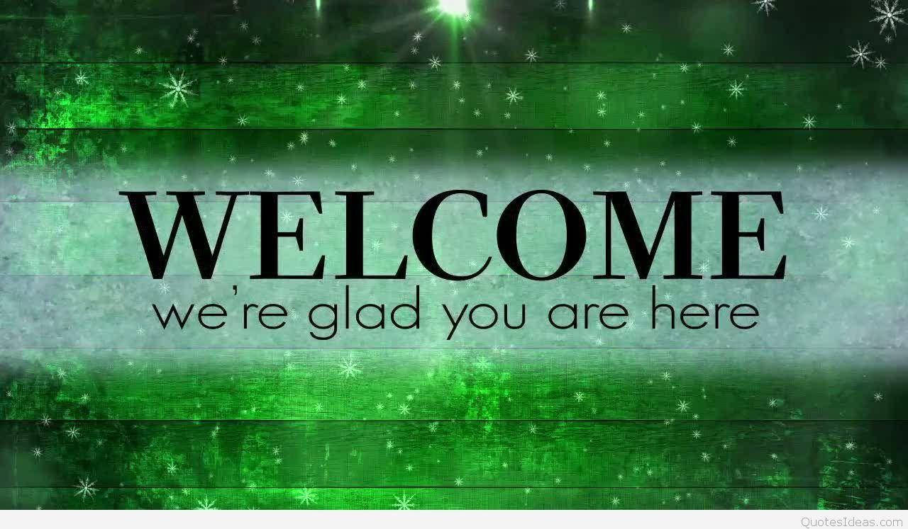 Welcome Starry Green Background