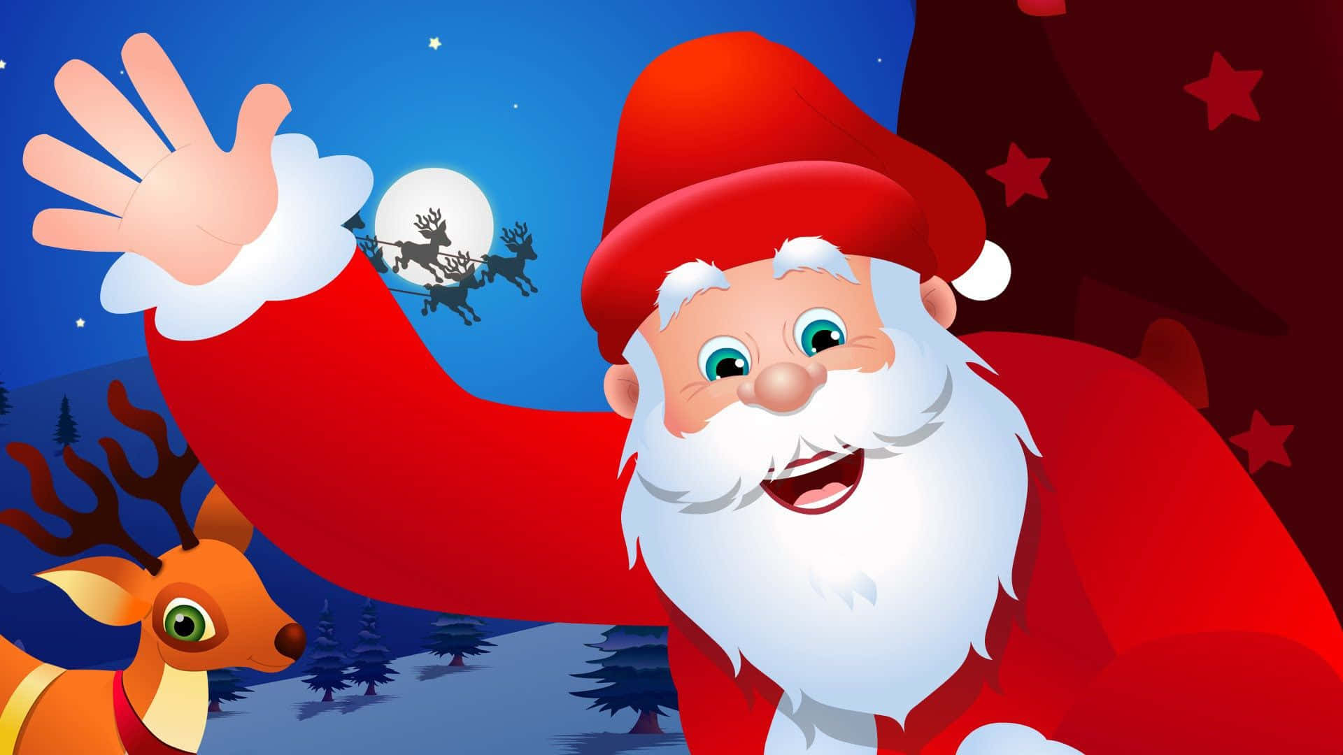 Welcome The Holidays With A Joyful Santa Claus Background