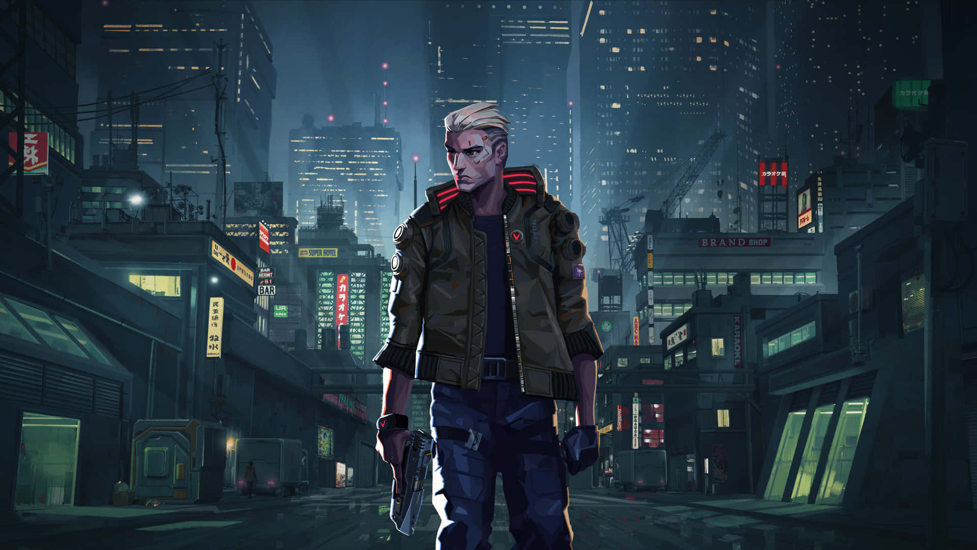 Welcome To Cyberpunk Night City Background