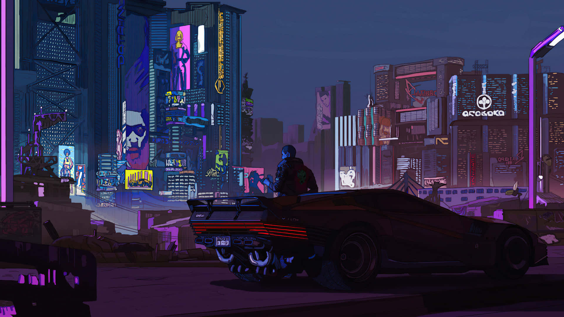 Welcome To Cyberpunk Night City - Where High Tech Meets The Wild West Background