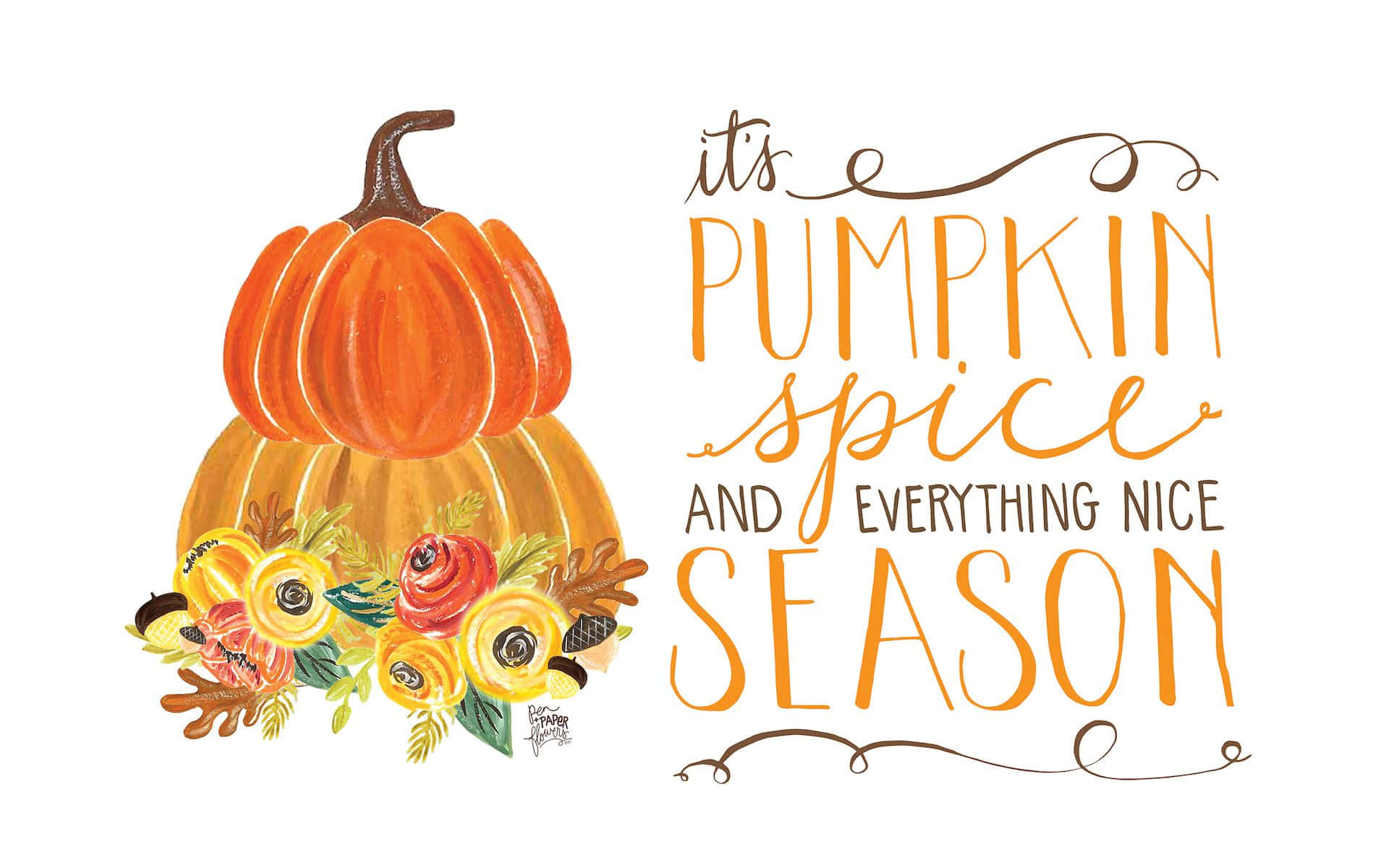 Welcome To October With Pumpkin Background