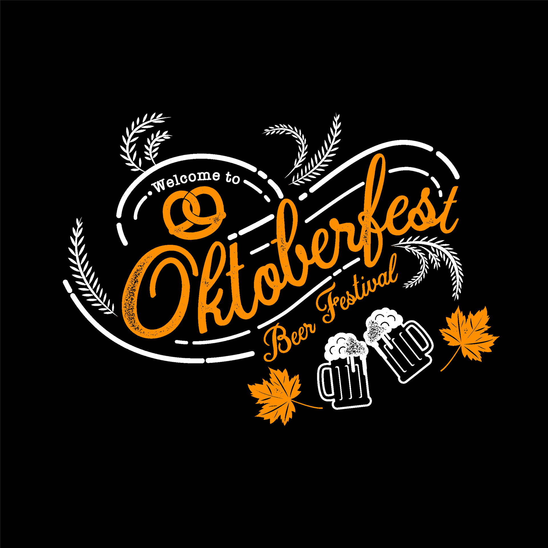 Welcome To Oktoberfest Calligraphy Background