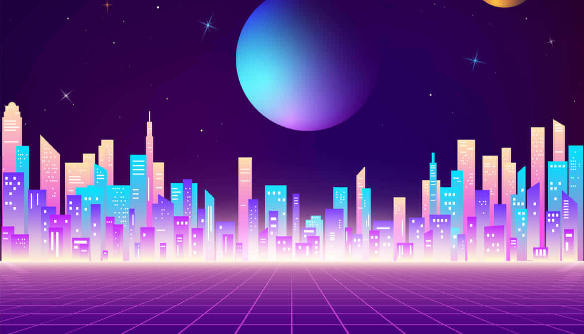 Welcome To Synthwave City - A Technological Wonderland With More To Explore. Background