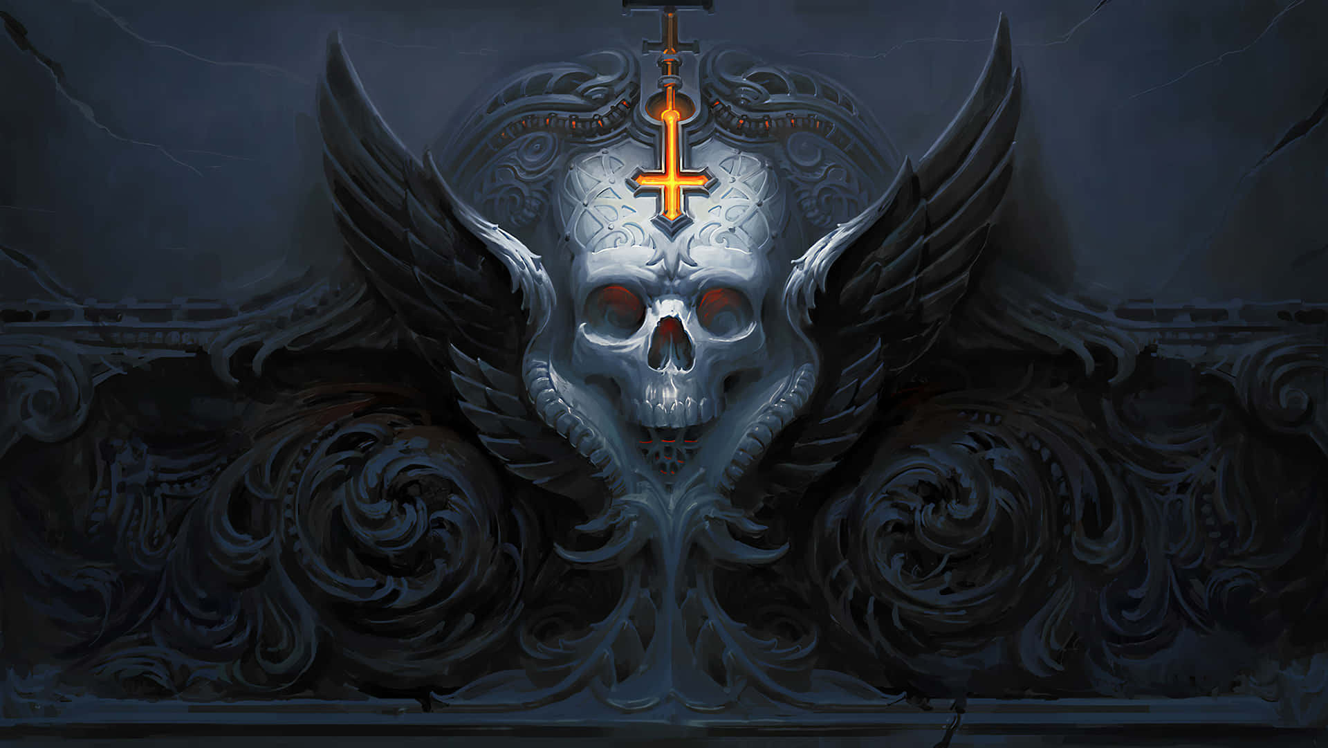 Welcome To The Dark, Mysterious World Of Awesome Skull. Background