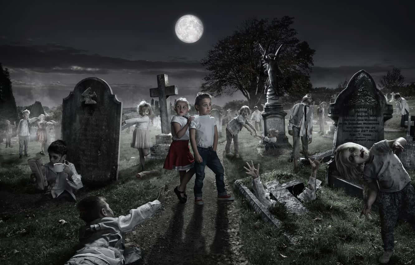 Welcome To The Spooky Halloween Graveyard! Background