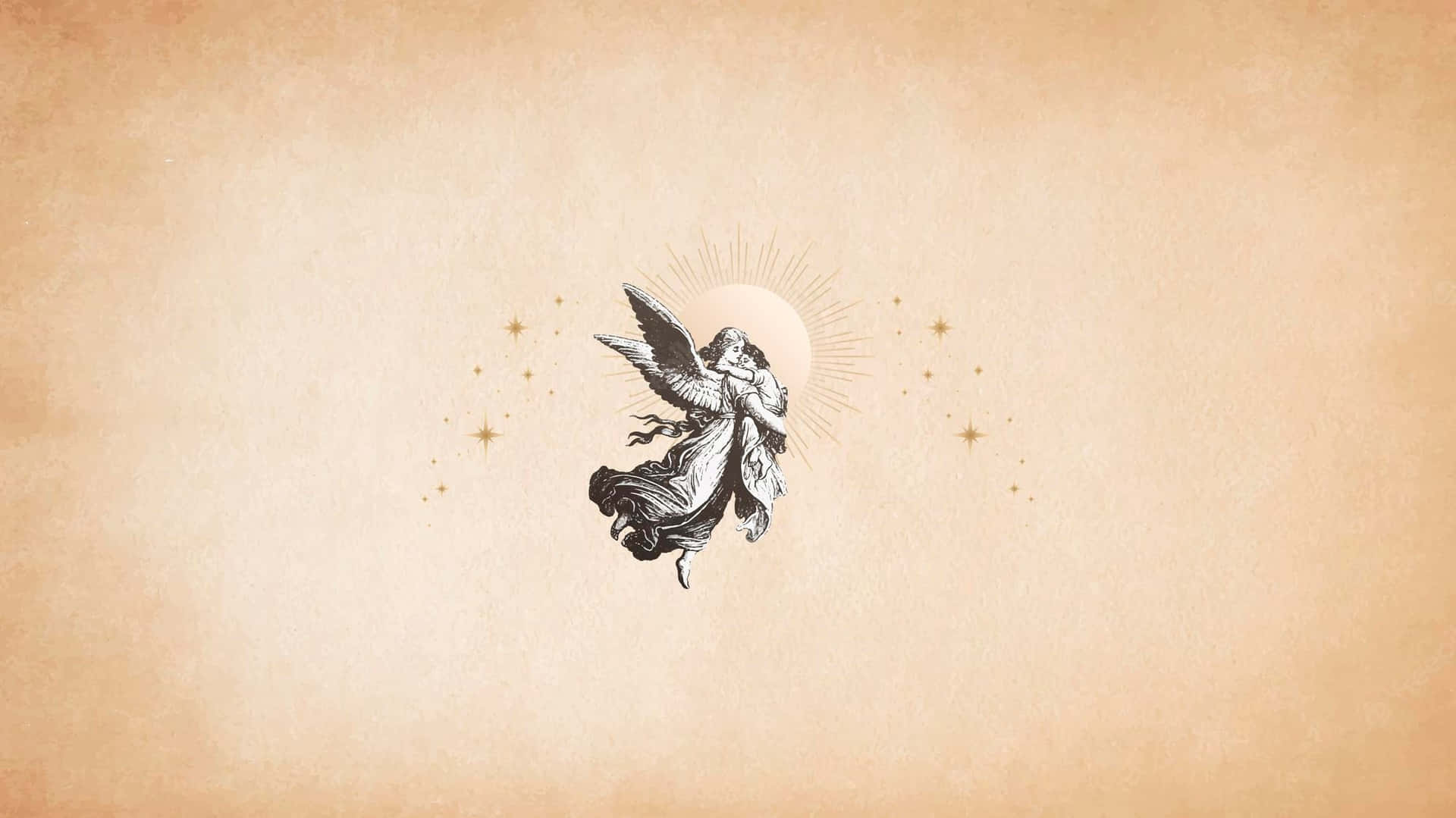 Welcome To The Timeless Realm Of Vintage Angel Background
