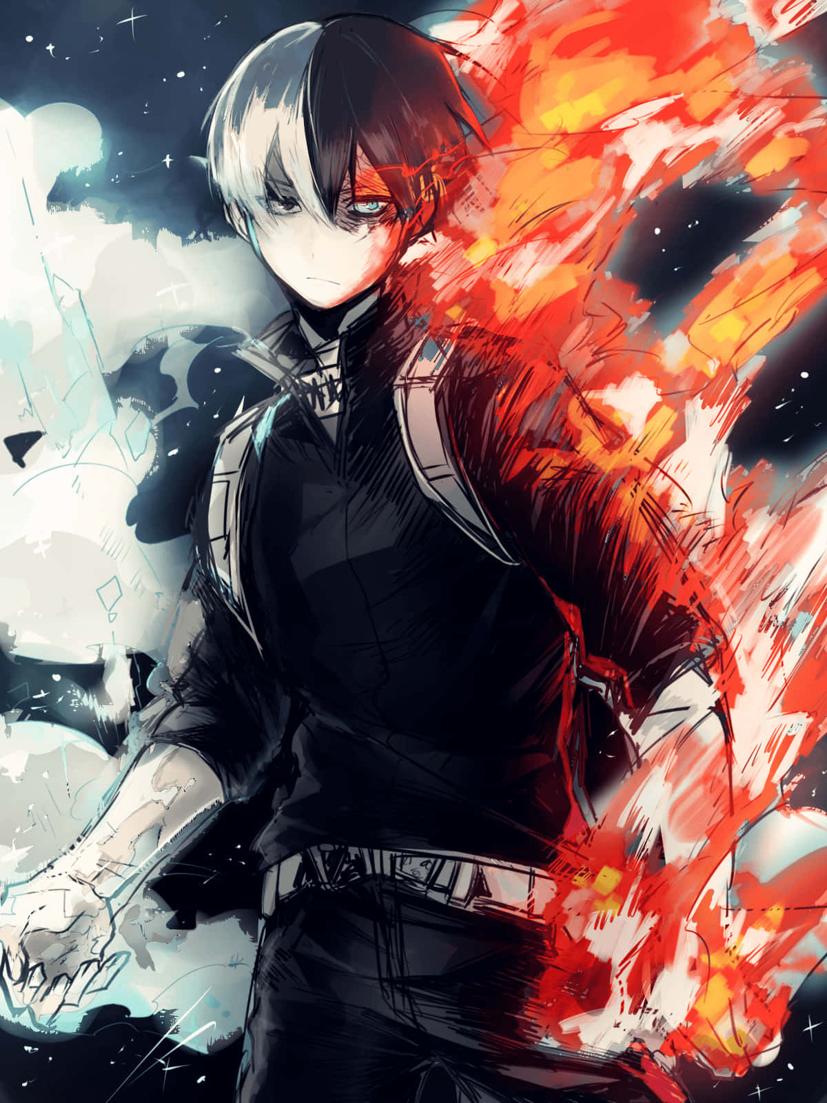 Welcome To The World Of Todoroki Black Background