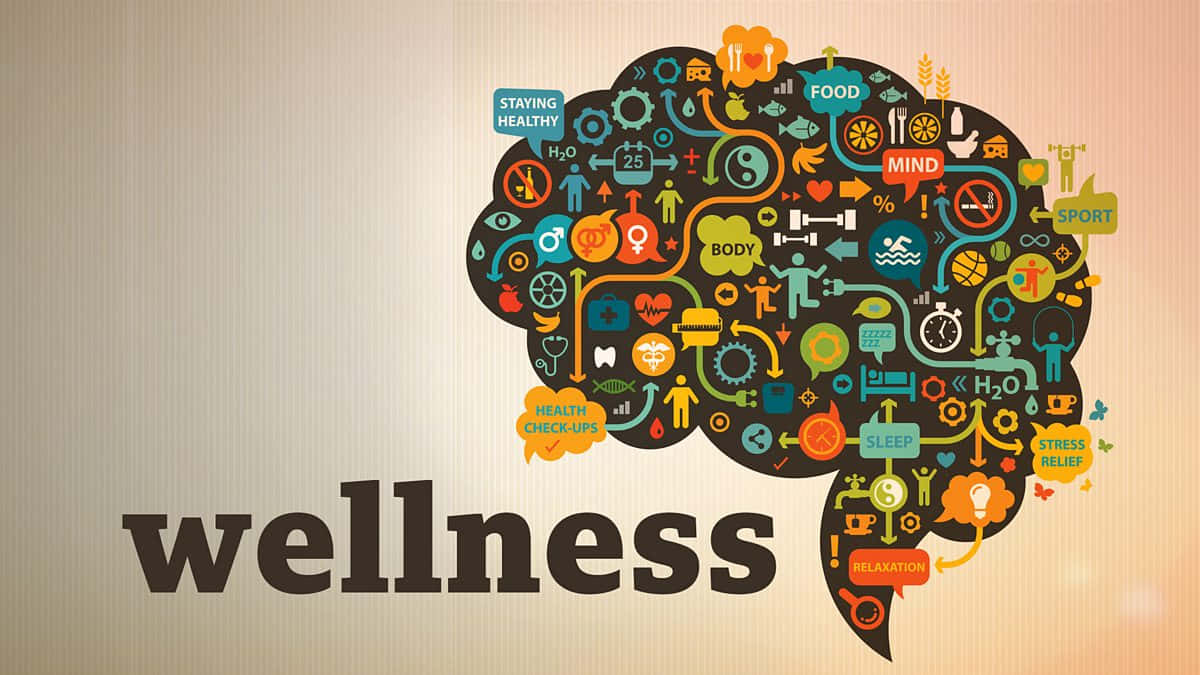 Wellness Concept Brain Illustration Background