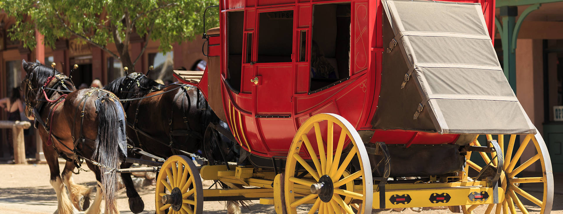 Wells Fargo Carriage With Horses Background