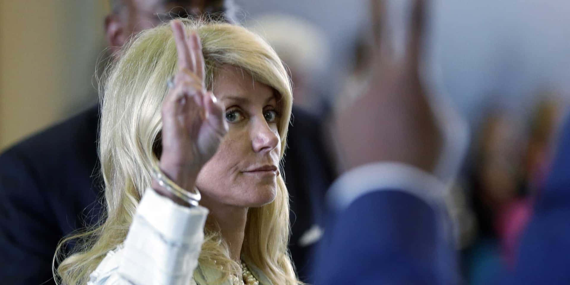 Wendy Davis Peace Sign Background