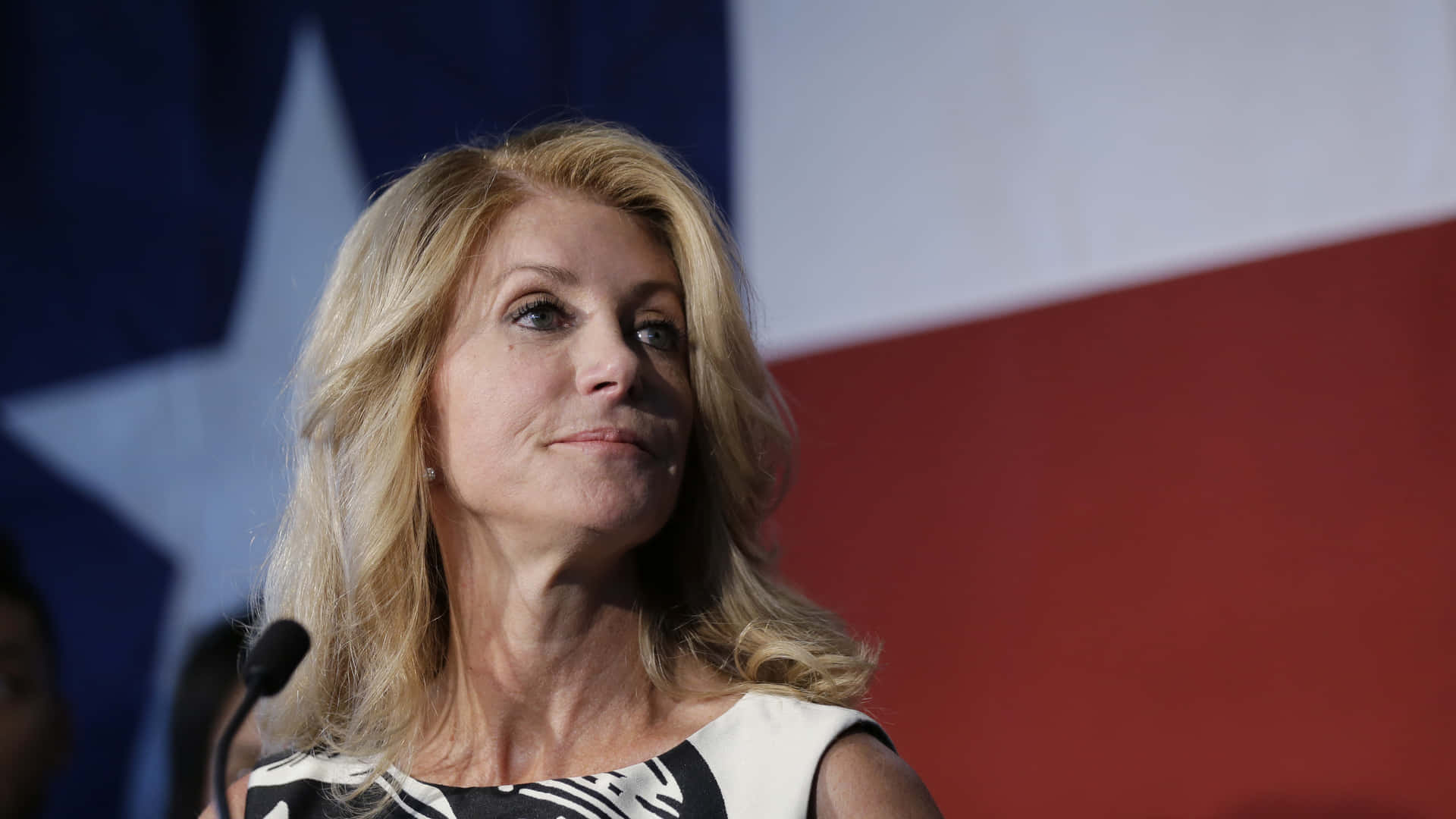 Wendy Davis With Texas Flag Background