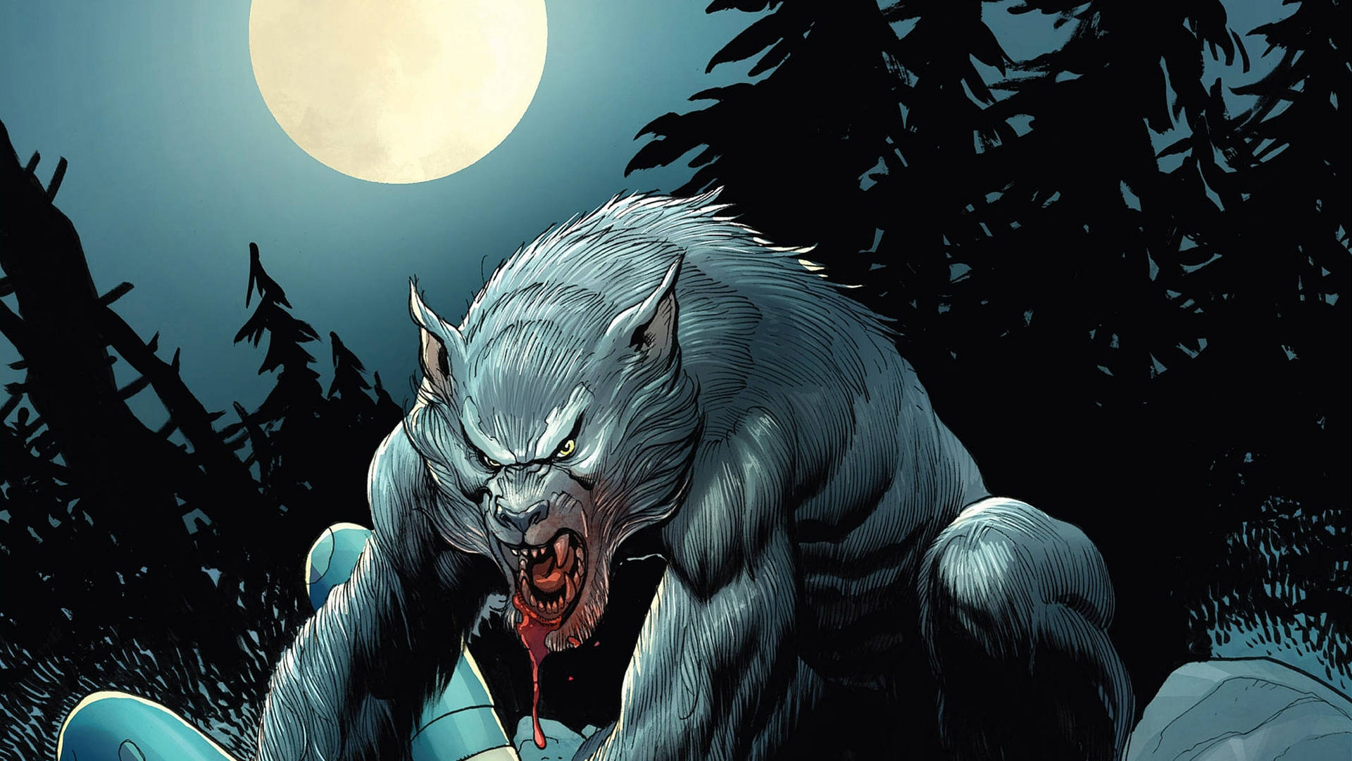Werewolf Forest Moon Comics Background
