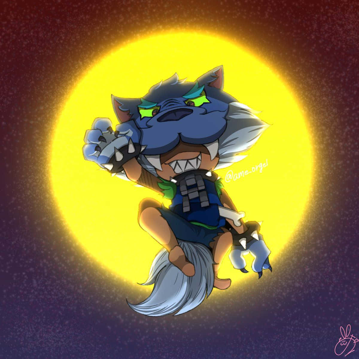 Werewolf Leon Brawl Stars On The Moon Background