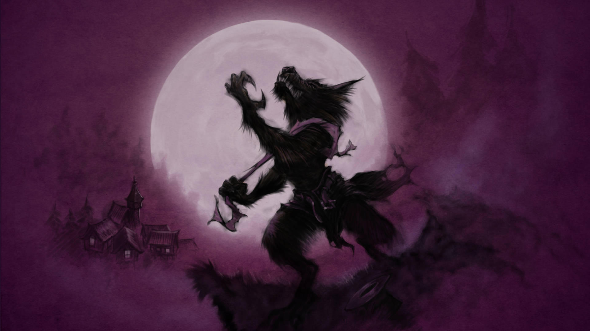 Werewolf Purple Moon Village