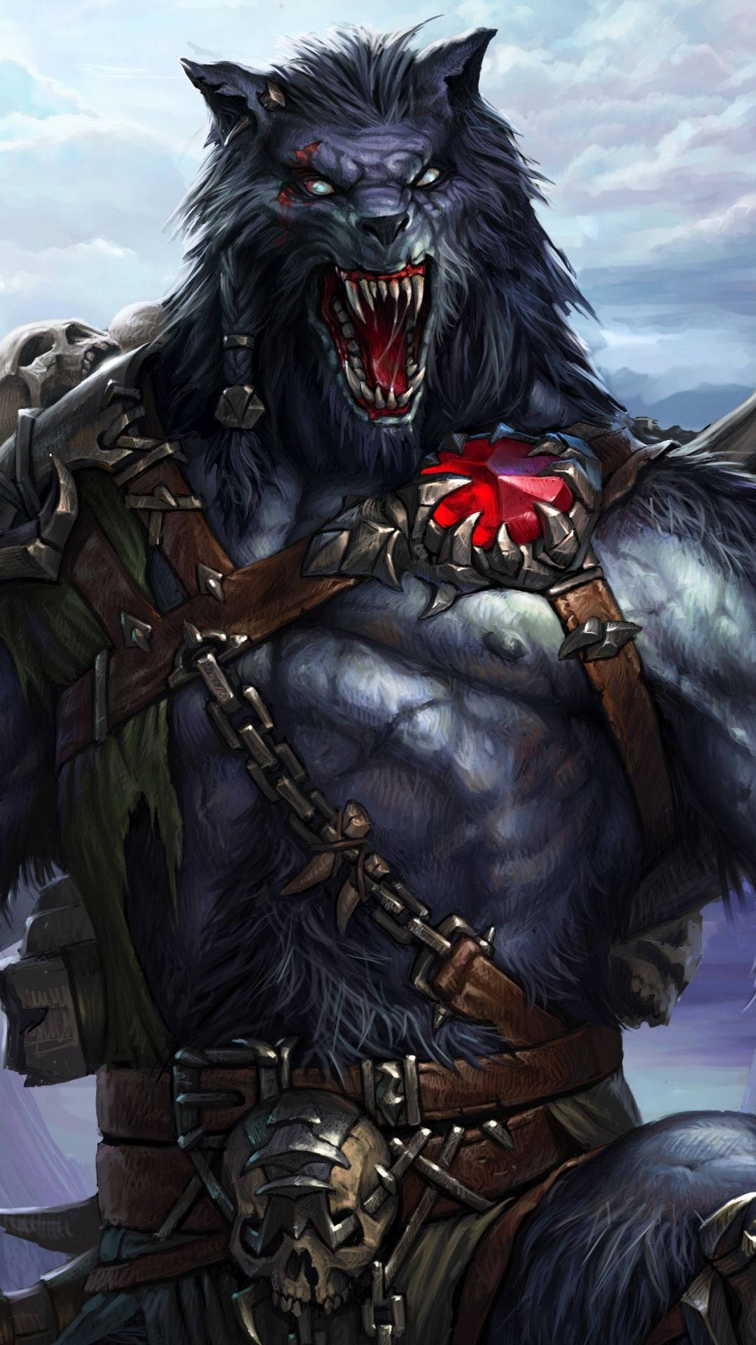 Werewolf Warrior Dark Fantasy Background
