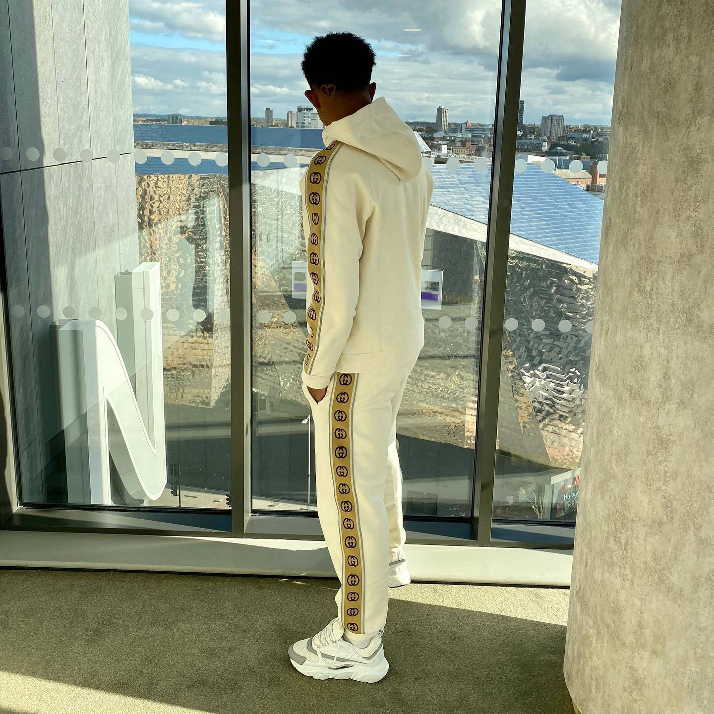 Wesley Fofana Stylishly Donned In A Luxury Sweatsuit. Background