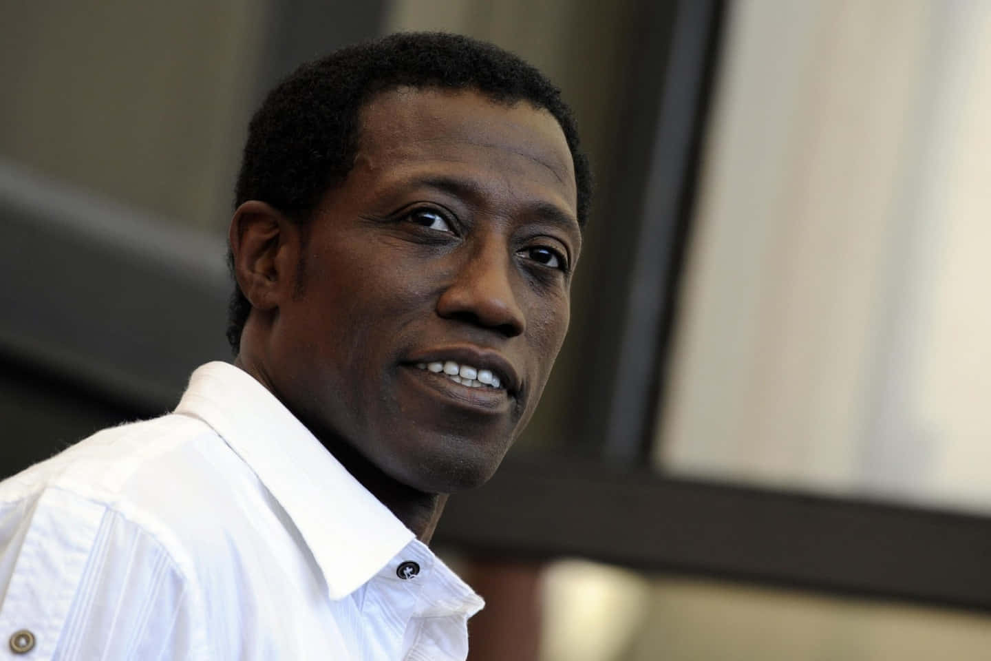 Wesley Snipes Striking A Pose In A Sophisticated Outfit Background