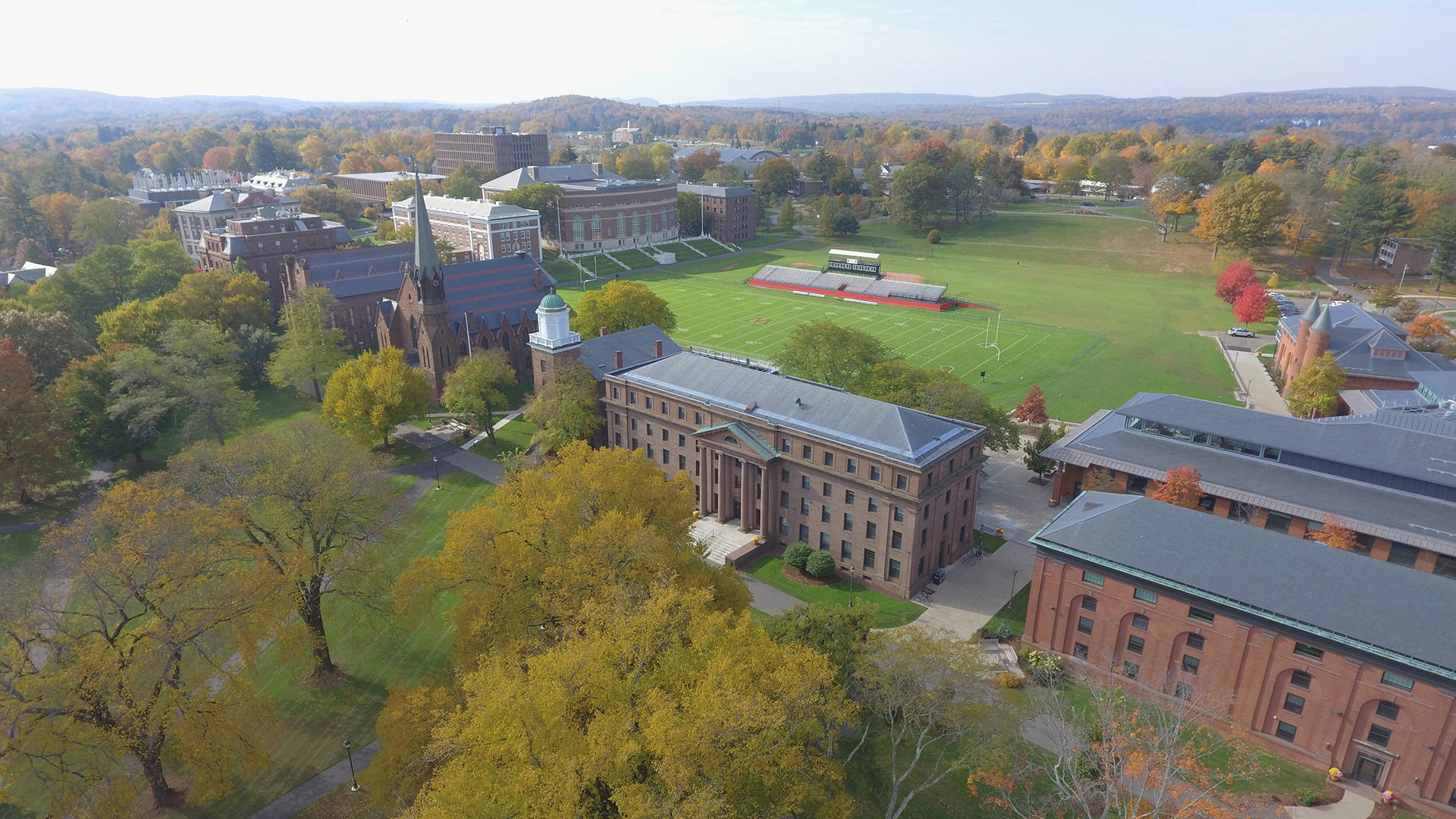 Wesleyan University Aerial Shot Background