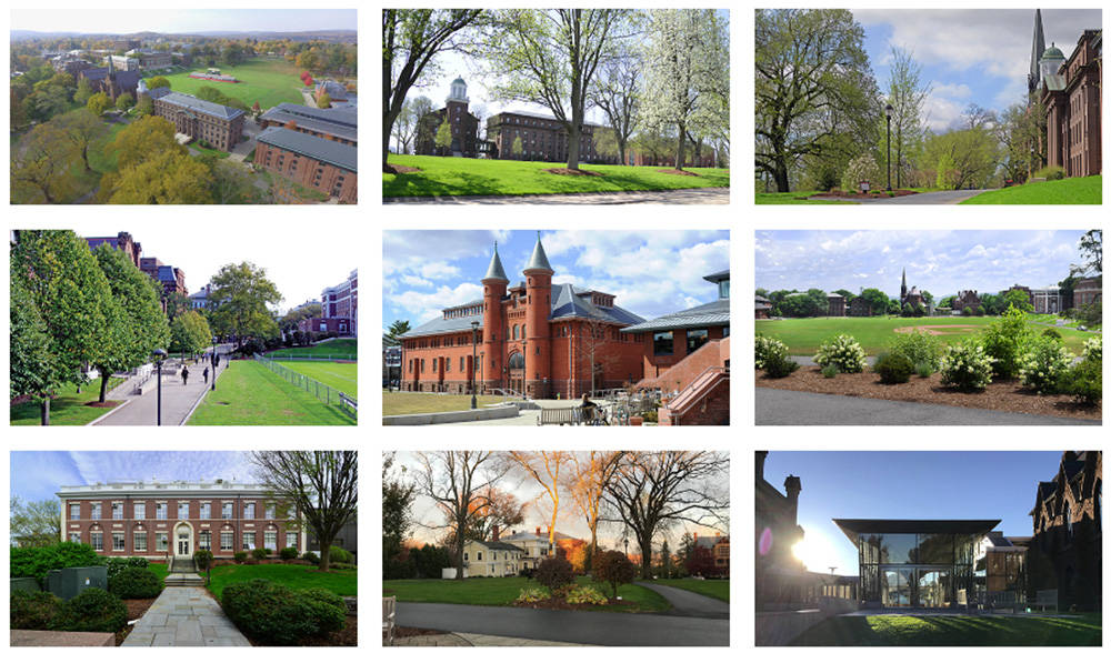 Wesleyan University Collage Photo Background