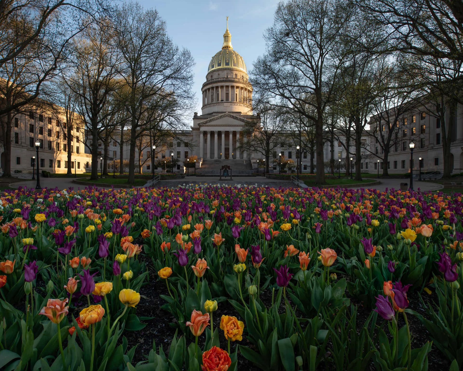 West Virginia And The State's Gardens And Capitol Building