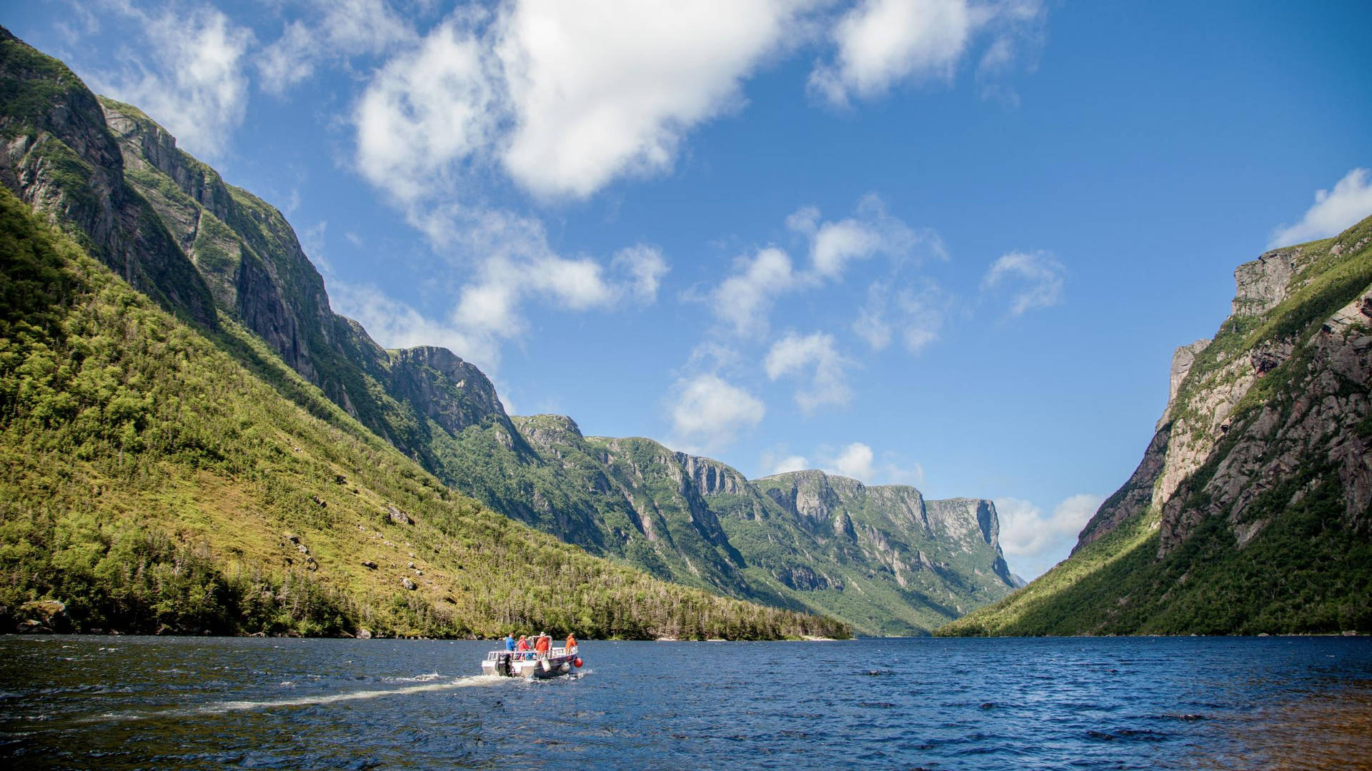 Western Brook Pond In Newfoundland Background