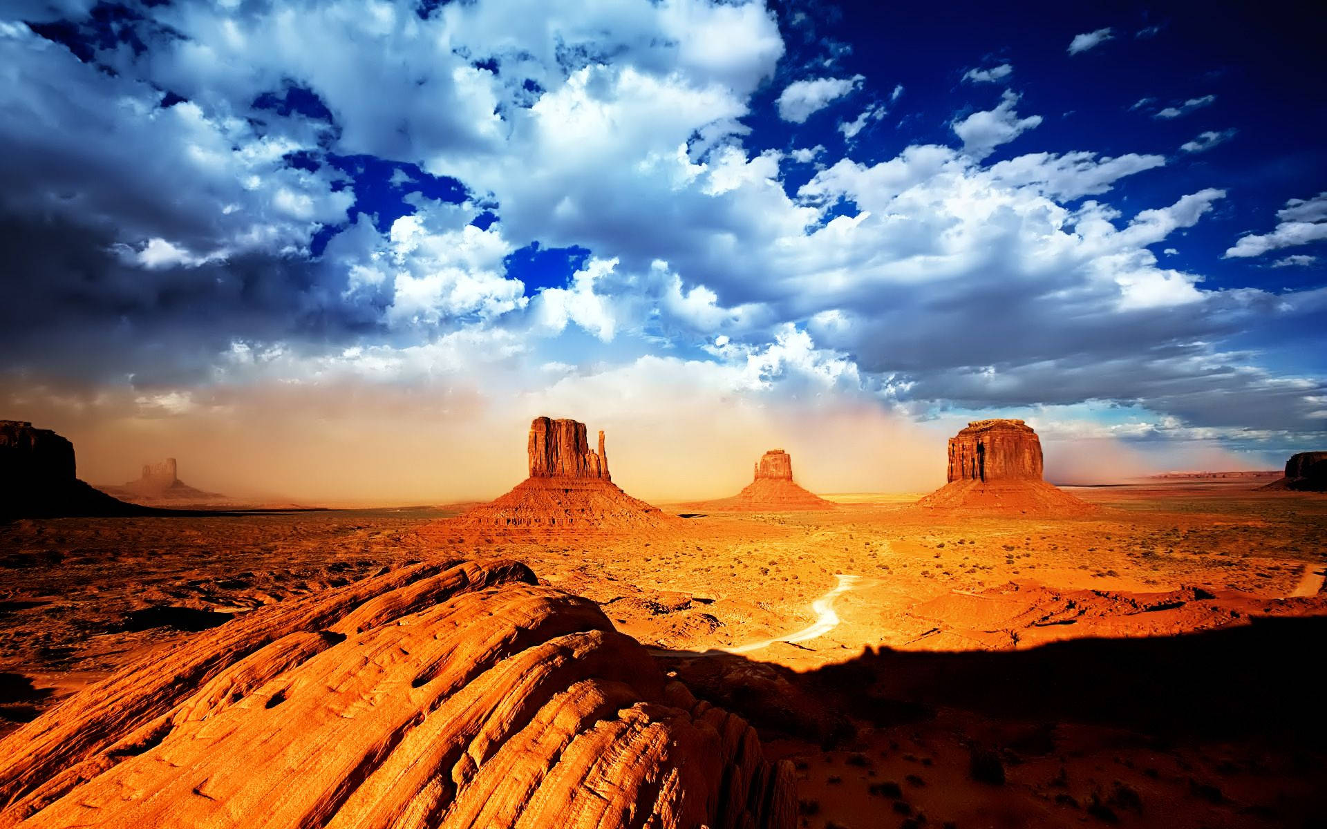 Western Monument Valley Reddish Sand Background