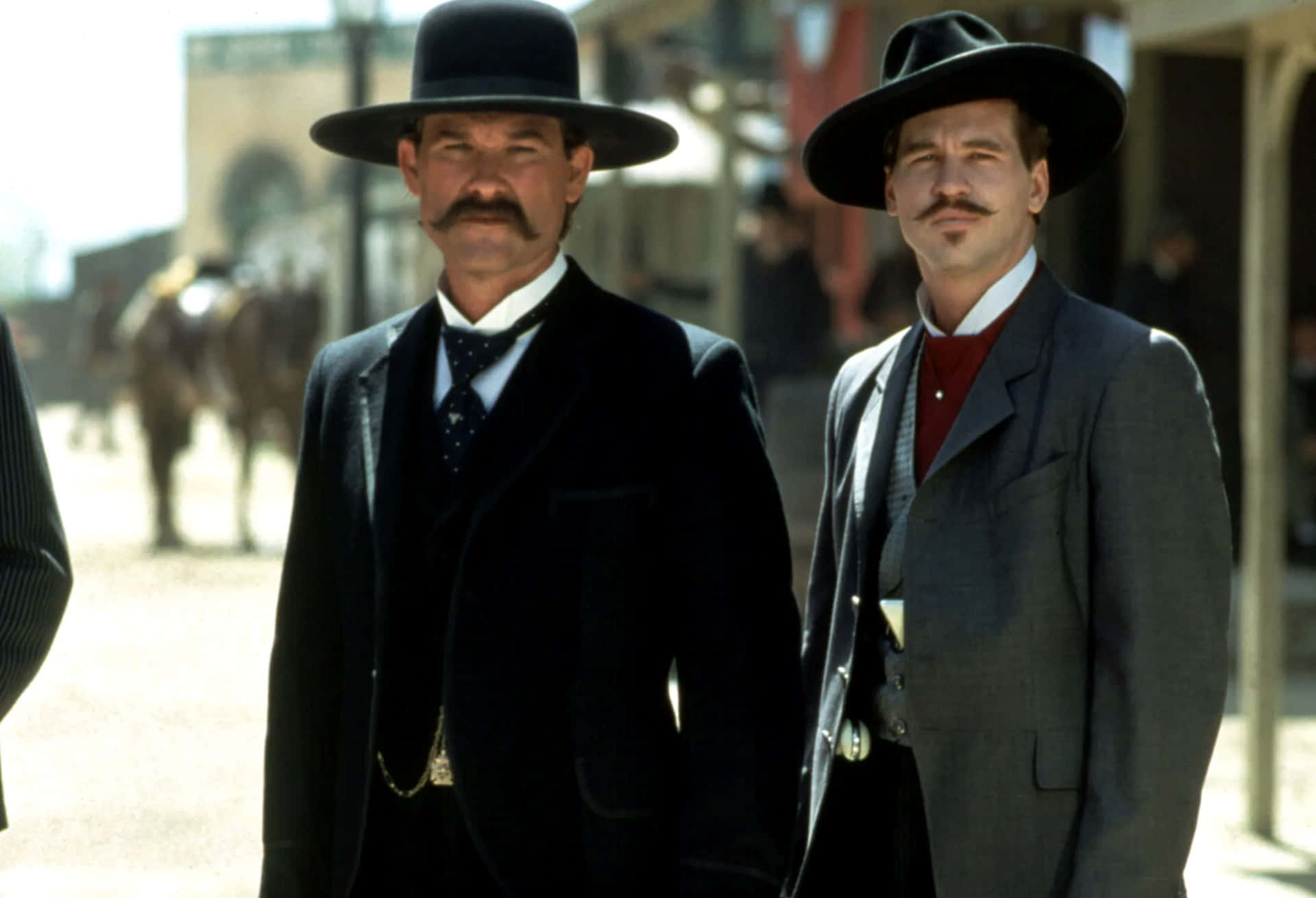 Western Movie Characters Standing Together Background