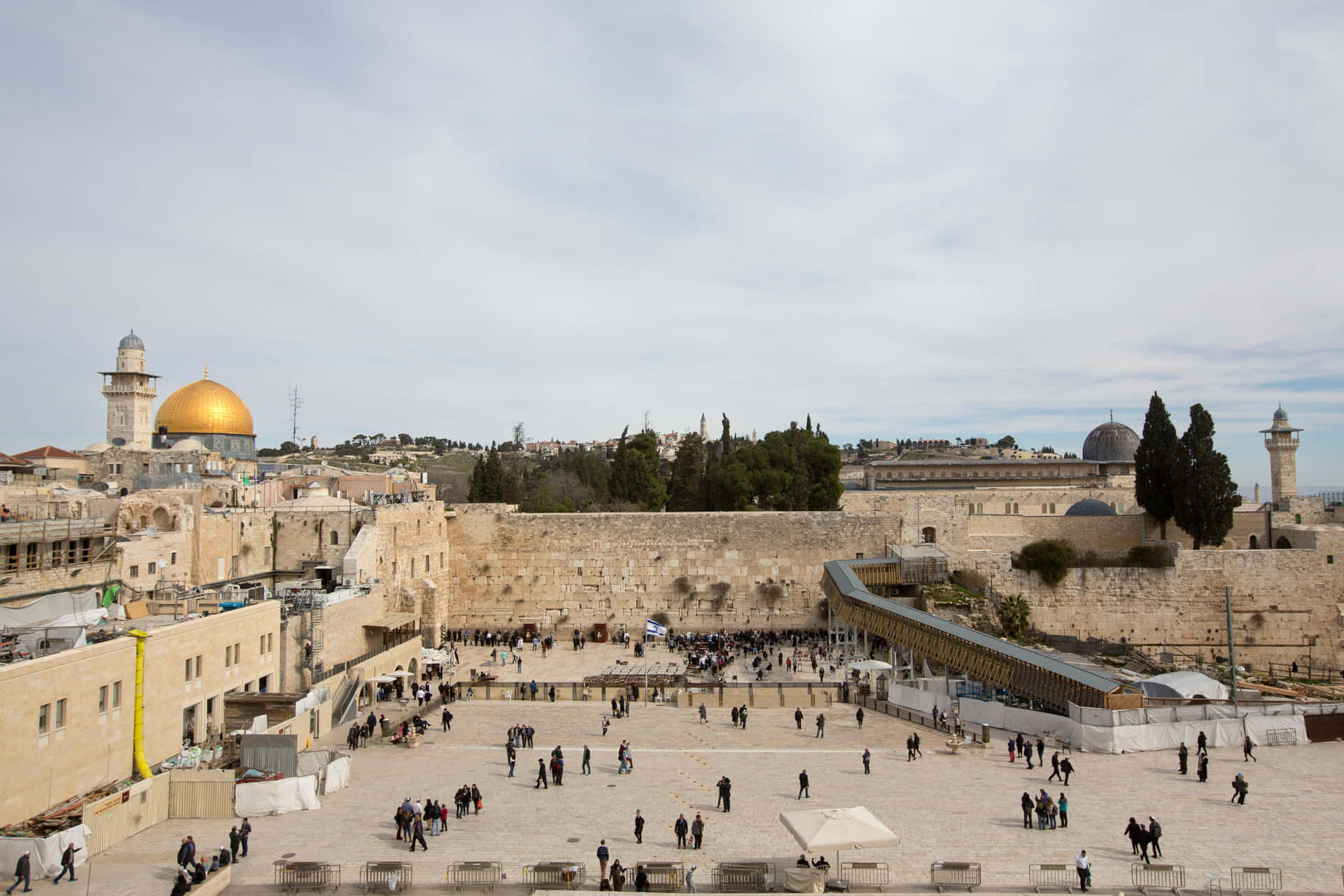 Western Wailing Wall Status Jerusalem Background