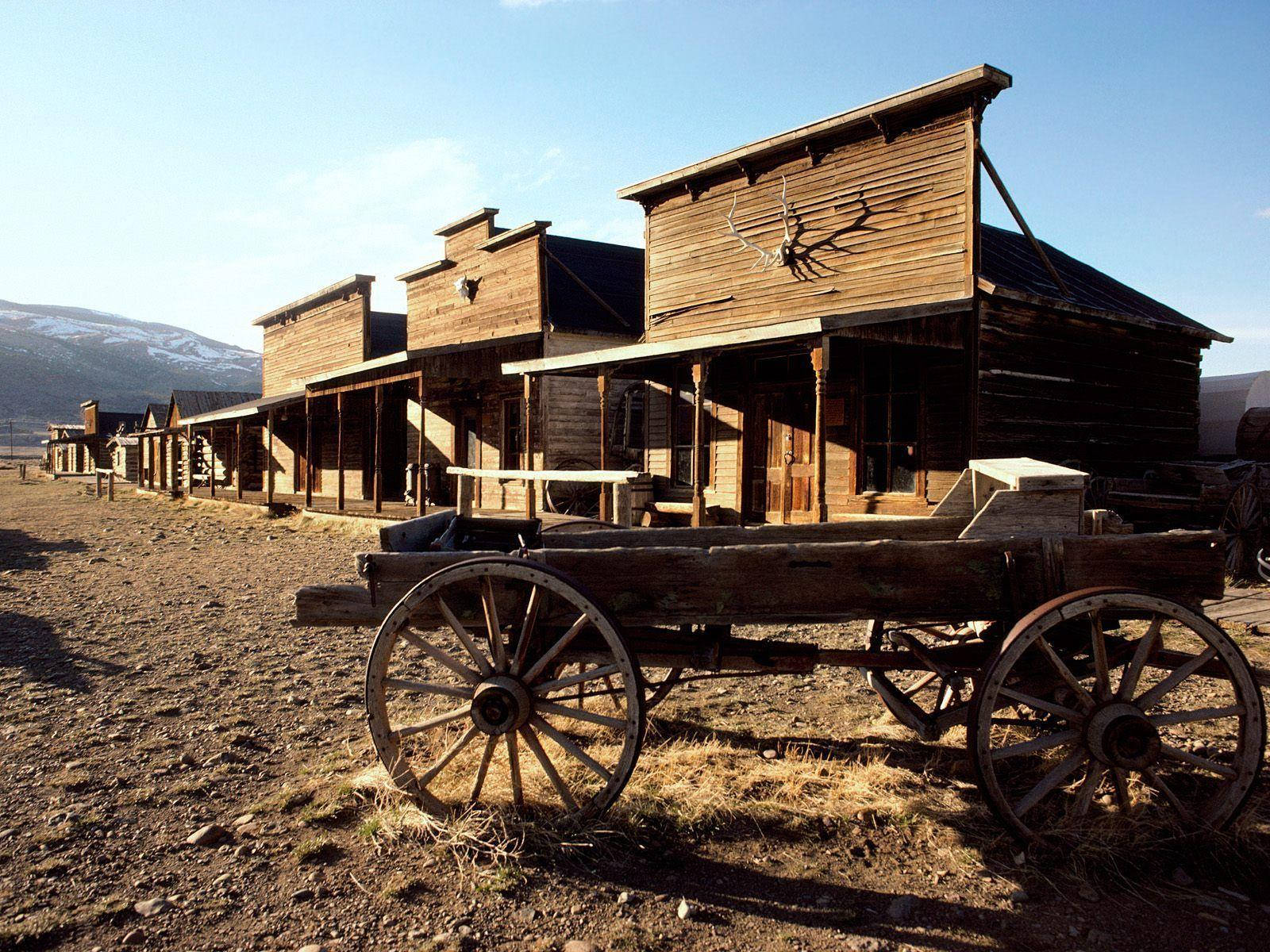 Western Wooden Wagon Background