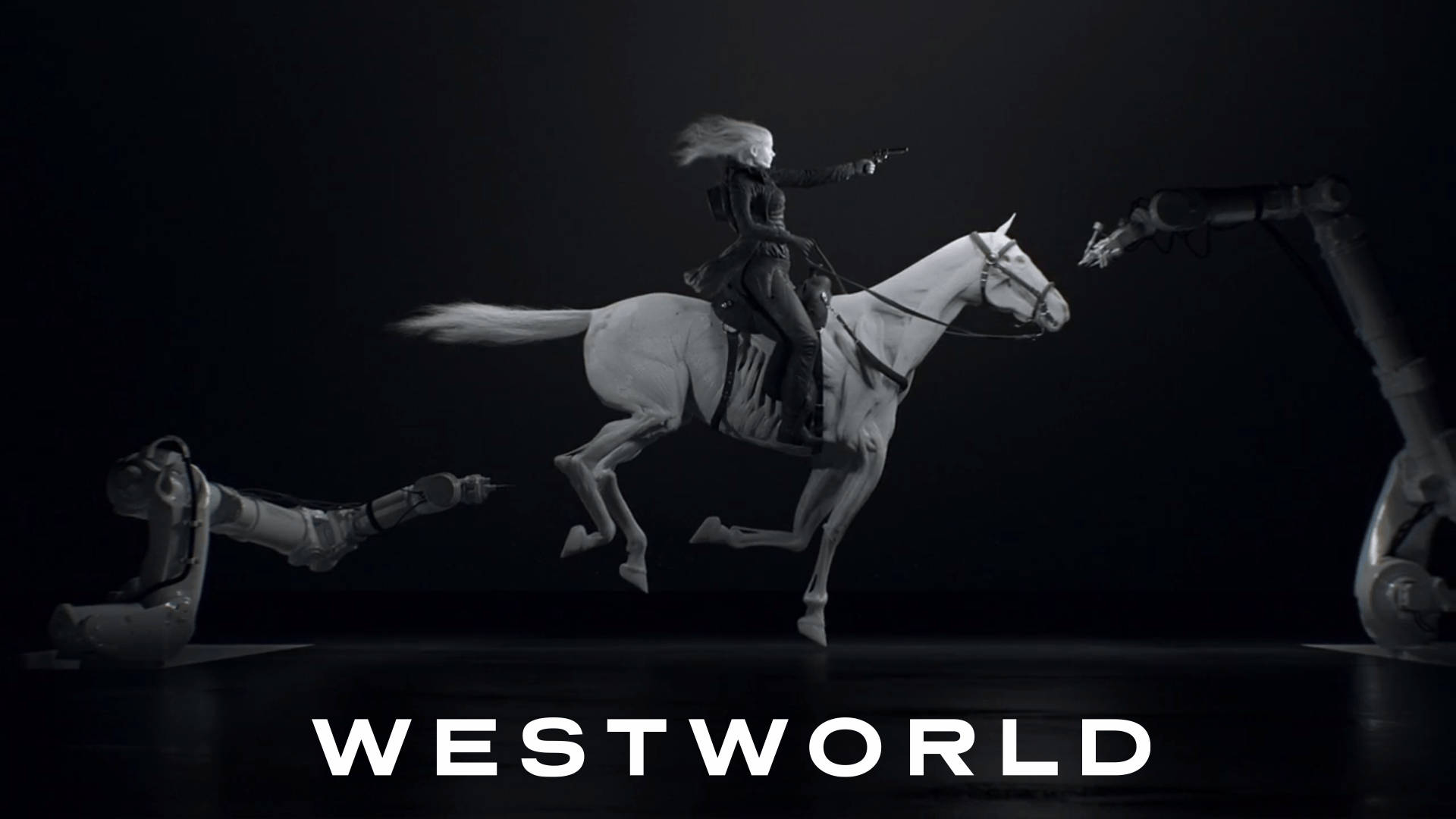 Westworld Girl In White Horse Background
