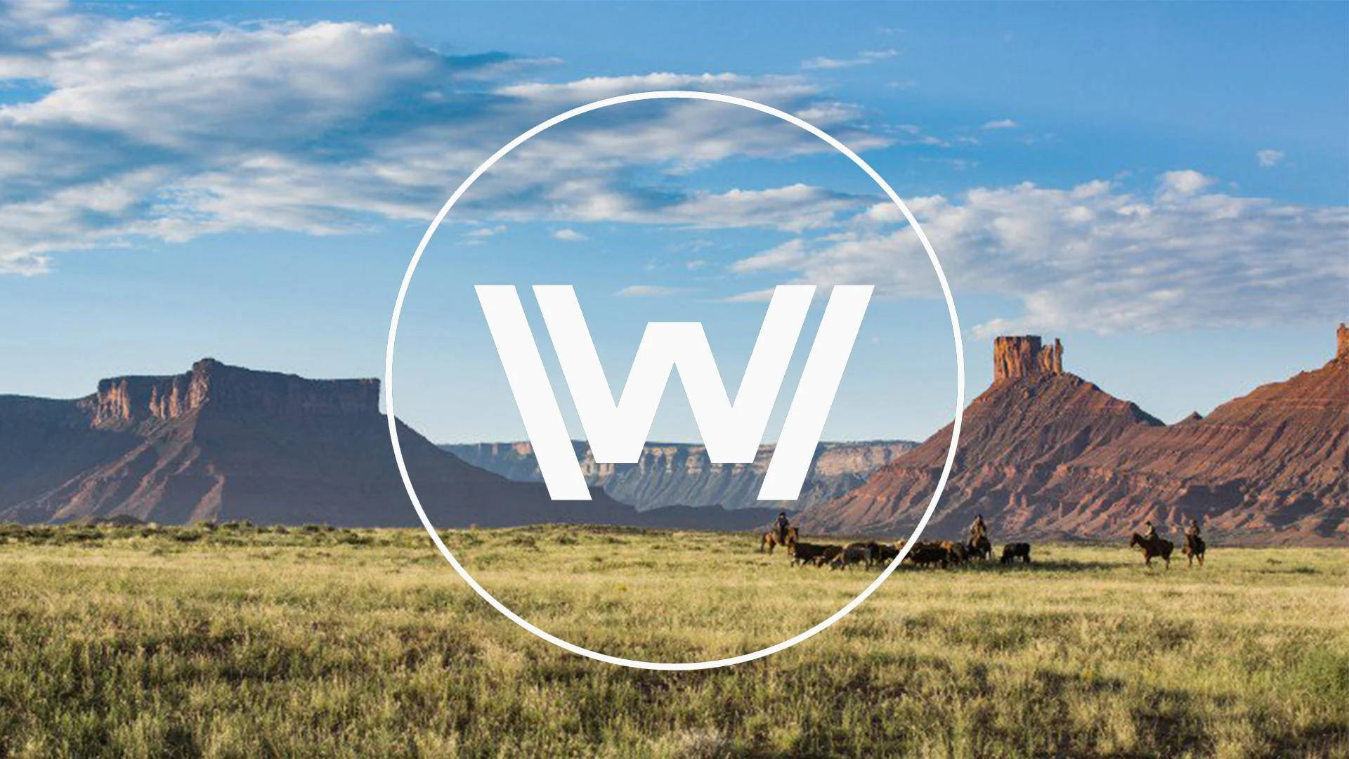 Westworld White Logo In Desert Background