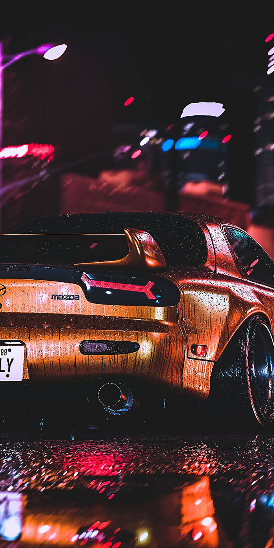 Wet Jdm Car In Night City