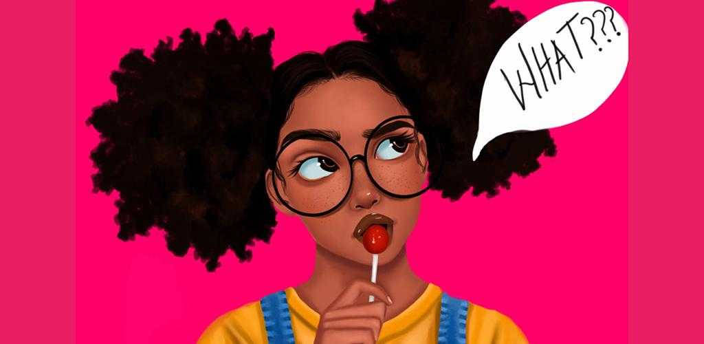 What Do You Do? - A Cartoon Girl With Glasses And A Lollipop Background