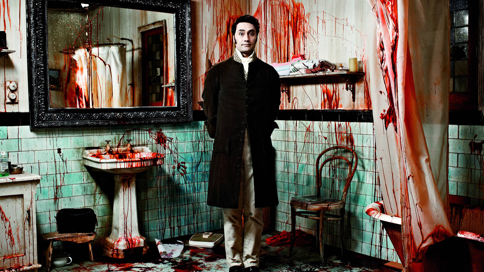 What We Do In The Shadows Bloody Bathroom Background